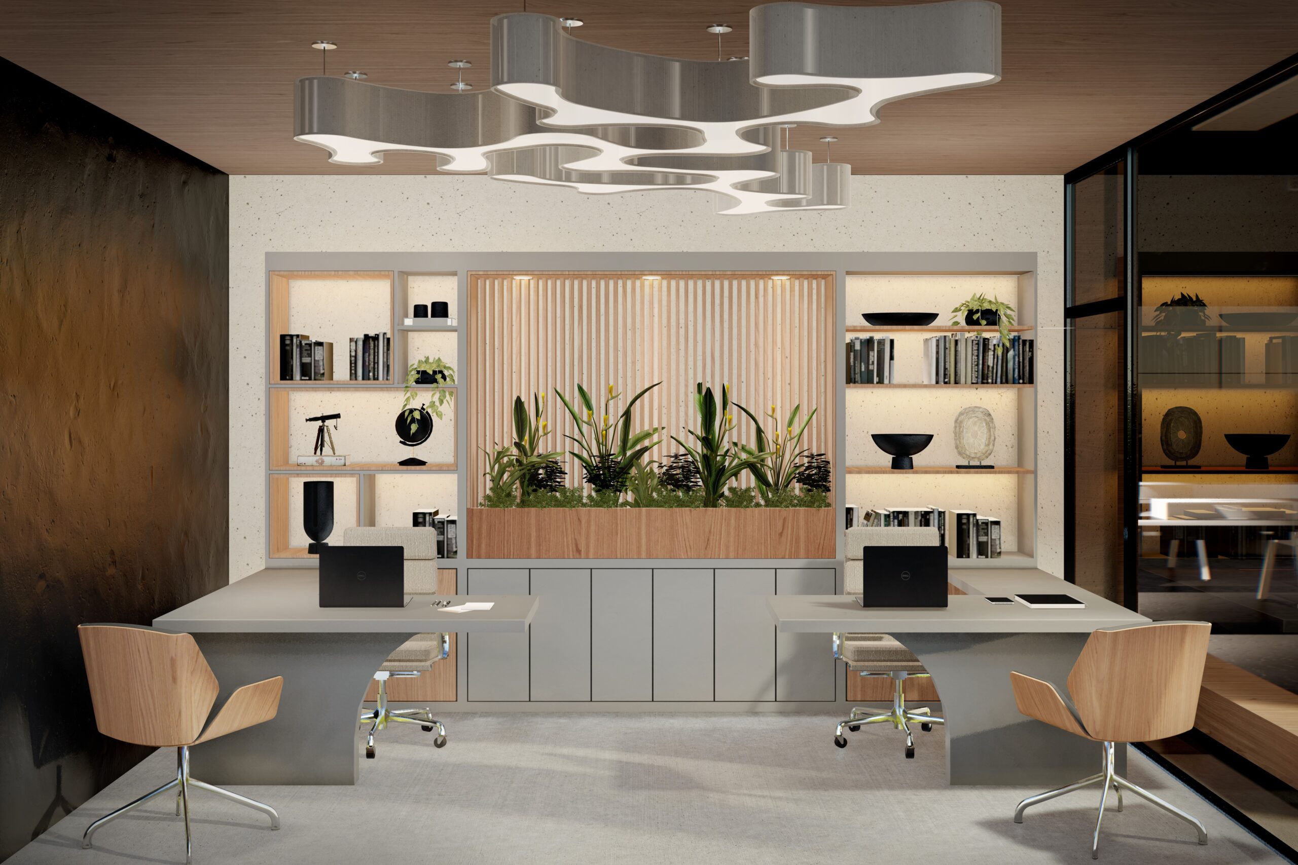 MARAM DESIGN OFFICE Amethyst Modern Desk -RENDER Scaled