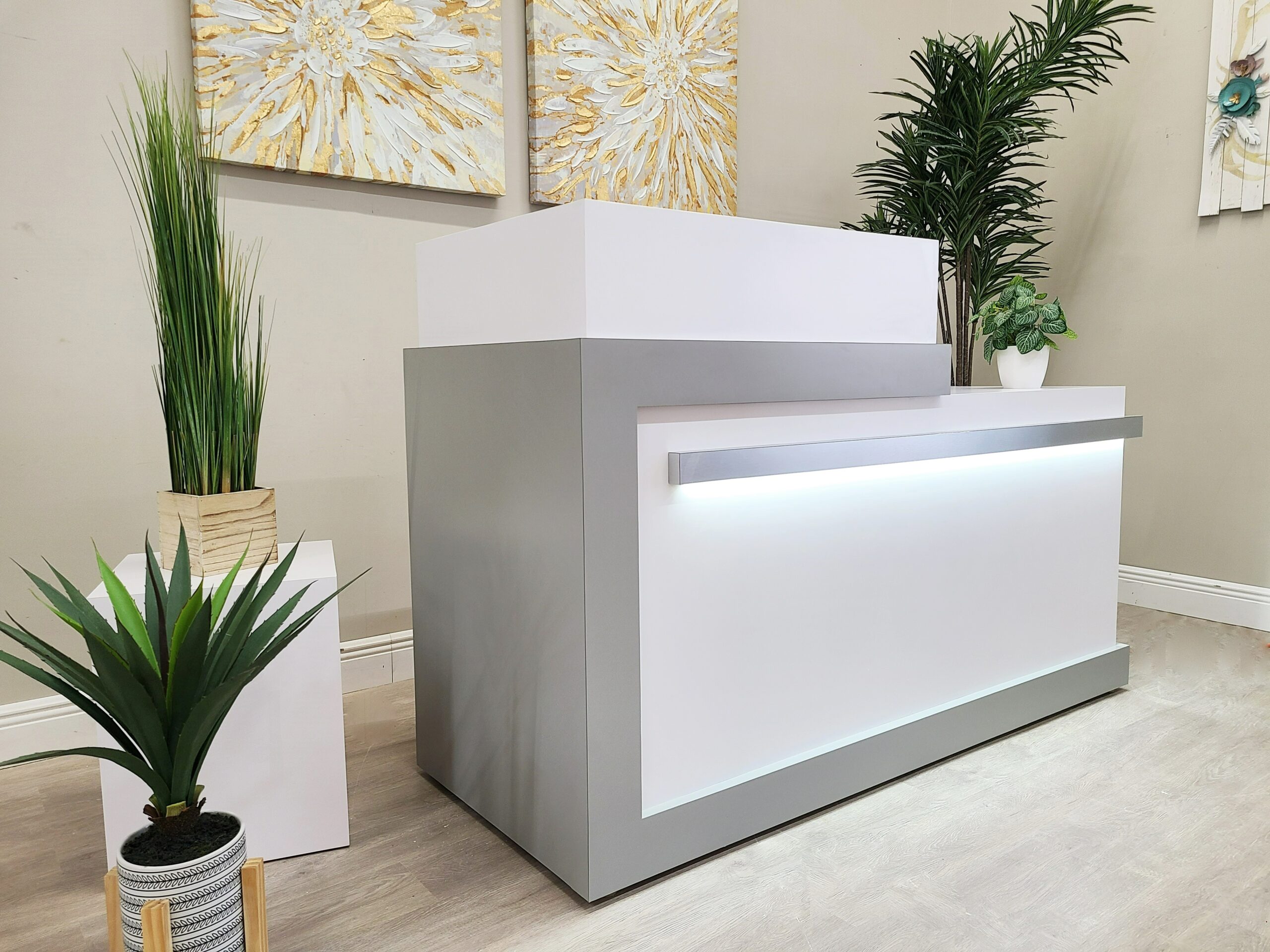 MARAM DESIGN OFFICE Jade Reception Desk Fog Gray & White