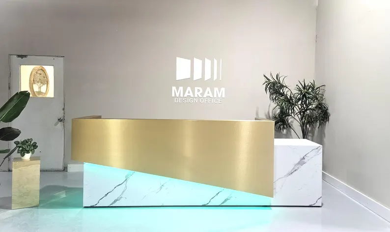 Nacre Reception Desk Gold - Image 2