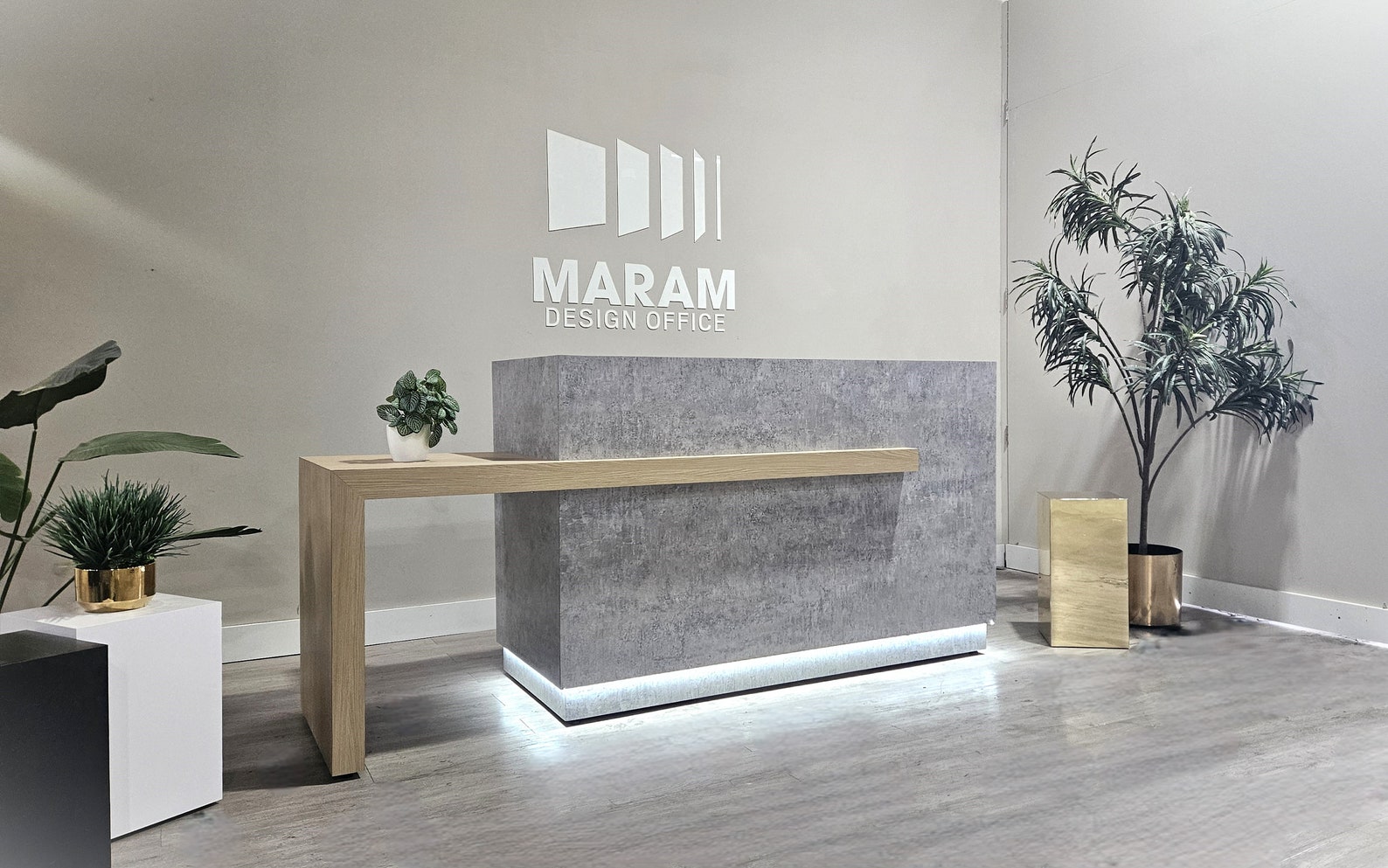 Celestite Reception desk (Matte White + Tula Oak) - Image 7