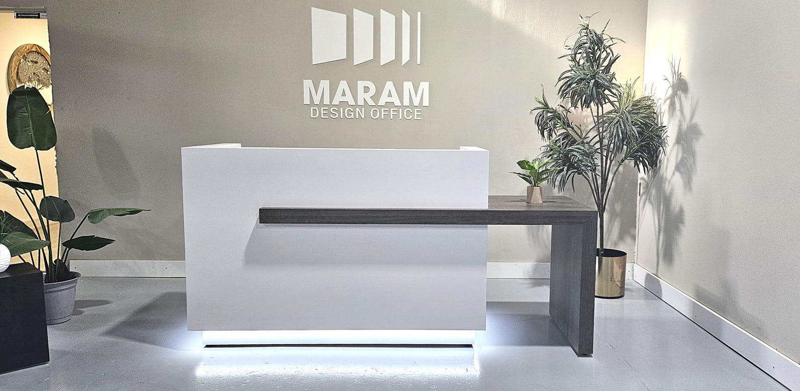 Celestite Reception desk (Matte White + Tula Oak) - Image 2