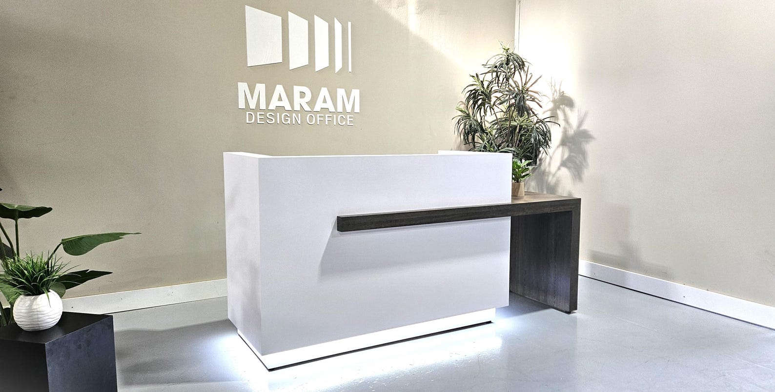 Celestite Reception desk (Matte White + Tula Oak) - Image 4